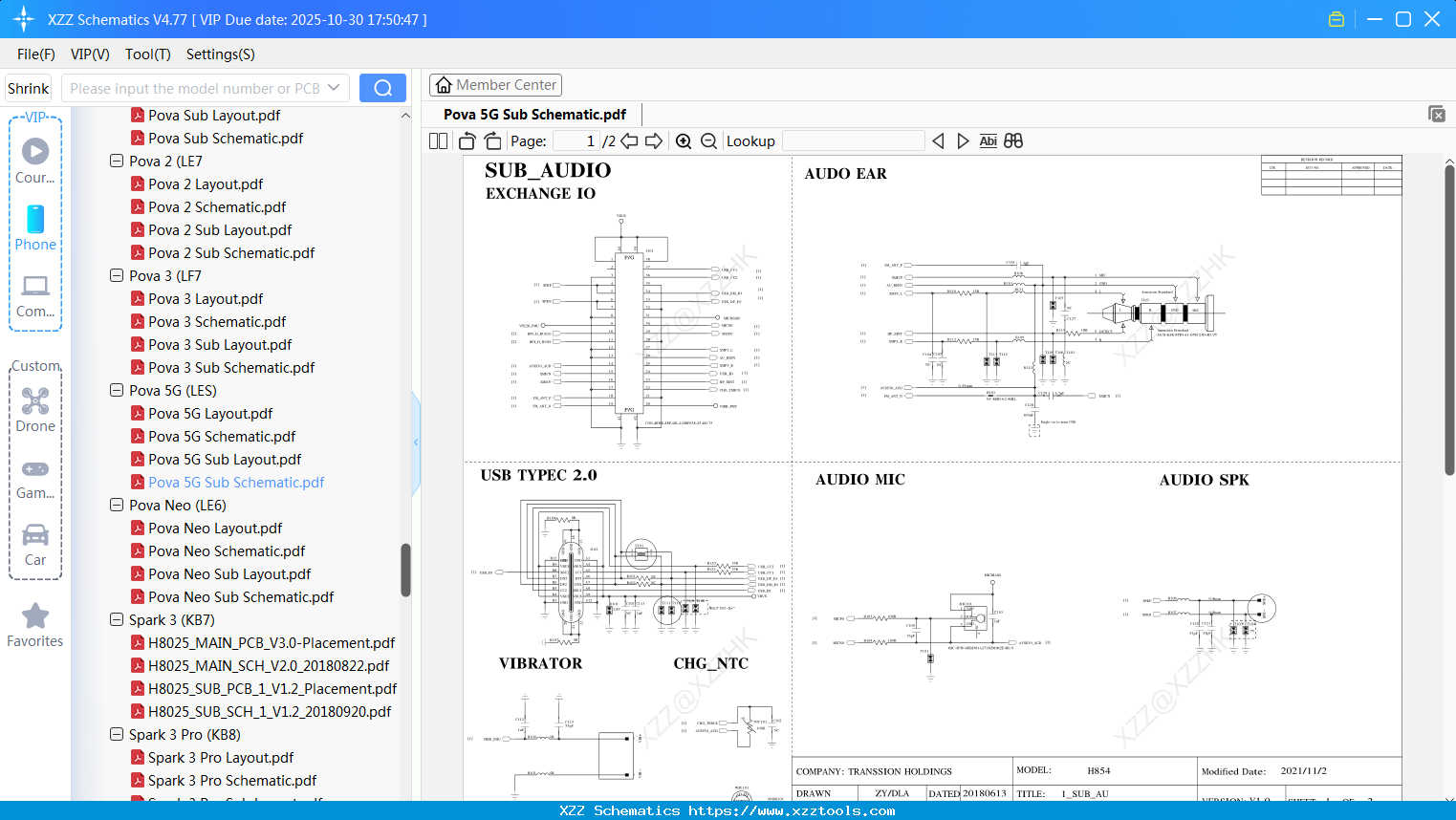 Tecno Pova 5G Sub Schematic